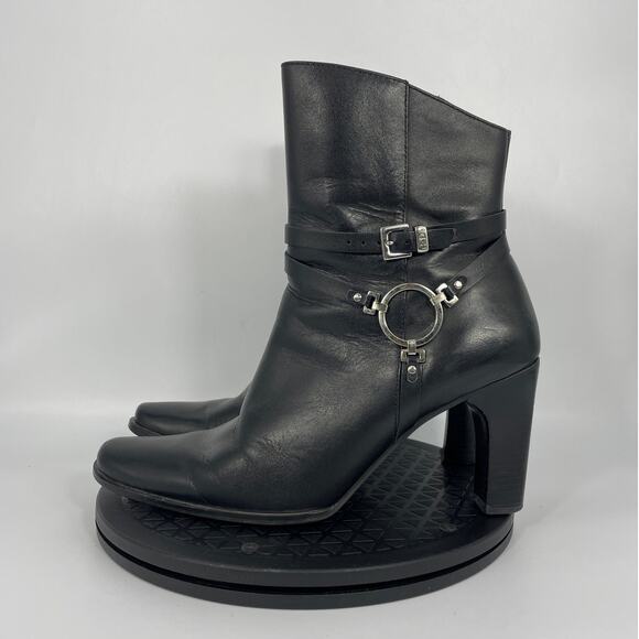 Harley-Davidson Shoes - ***SOLD*** Harley Davidson Harness Stilletto Heeled Leather Boots Size 8 Black